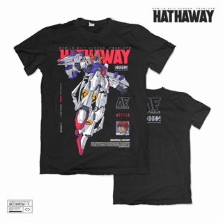 เสื้อยืดผ้าฝ้ายพิมพ์ลายแฟชั่น [ Gundam ] เสื้อยืด พิมพ์ลายกราฟฟิค HATHAWAY ออกแบบเอง (XS-5XL)