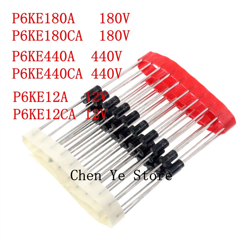 200PCS P6KE12A/P6KE12CA P6KE440A/P6KE440CA P6KE180A/P6KE180CA Transient Voltasge Suppressors TVS Dio