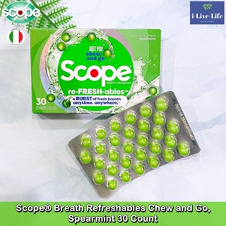 Scope - Breath Refreshable Chew and Go, Spearmint 30 Count น้ำยาบ้วนปาก แบบเม็ดเคี้ยว ลดกลิ่นปาก