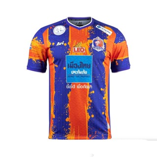 เสื้อกีฬาแขนสั้น ลายทีมชาติฟุตบอล Ari Port FC 2022 2023 ชุดเหย้า สีส้ม ฟ้า ขาว