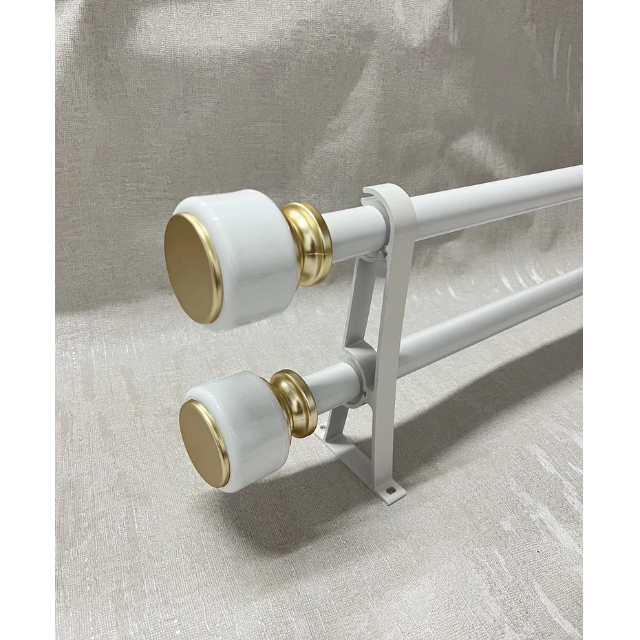 ราวผ้าม่าน ราวม่าน อุปกรณ์ราวผ้าม่านครบชุด ราวขนาด 28 mm.(ราวคู่) ราวเกิน 2 เมตรจะแบ่งครึ่งไป มีตัวต่อราวให้