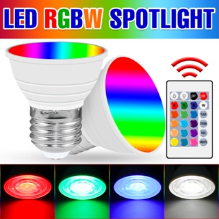 หลอดไฟ E27 RGB LED GU10 220V MR16 E27 E14 หรี่แสงได้ 15W 110V หลากสี สําหรับฮาโลวีน