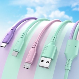 (ส่งฟรี)สายชาร์จ3Aซิลิโคน นิ่ม ยาว 1M(สำหรับ iPhone / Micro / USB-C) สายชาร์จไอโฟน สายชาร์จซัมซุง สำหรับVIVO สำหรับOPPO