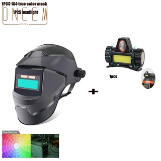 【ONCEMOREAGAIN】Solar Auto Darkening Welding ivvfBfpX Range Adjustable Welder Lens With Light Head