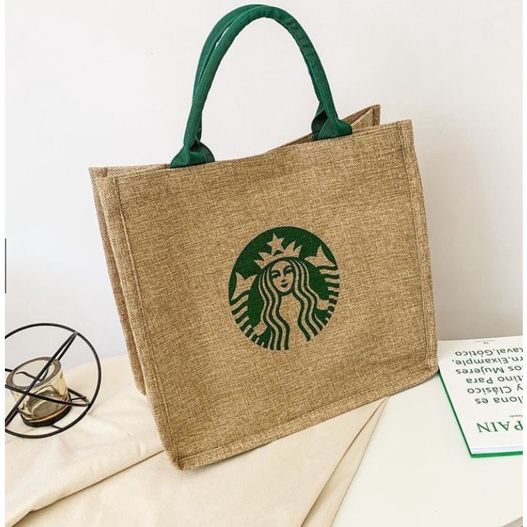 STARBUCKS JUTE BAG WOMAN TOTE BAG