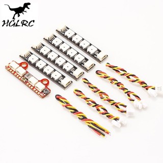 Hglrc 2812 2-6S บอร์ดควบคุม LED พร้อมแถบคอมโบ LED W554B 4 ชิ้น สําหรับโดรนบังคับ FPV