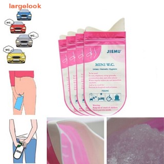 [largelook] 4pcs Pink Disposable 700CC Urine Storage Bag Emergency Toilet Travel For Unisex