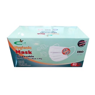 Fresh Plus  Surgical Mask หน้ากากอนามัย 40 ชิ้น สีขาว/สีดำ