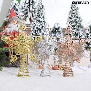 &lt;Christmas&gt; ดาวห้าแฉก กลิตเตอร์ ทรงกลม สําหรับตกแต่งต้นคริสต์มาส