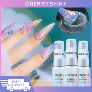 ร้อนแรง! 7Ml Uv Gel Polish Rainbow Cat Eye Gel Polish Winter สีสันสะท้อนแสง Glitter Universal Nail Polish