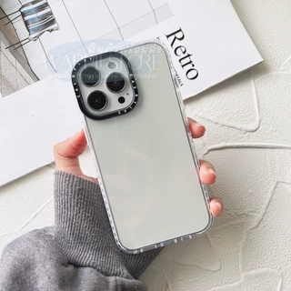 เคสใสขอบปั้มเปอร์สีพึ้น Black & White กันกระแทกขอบทรงตามตัวเครื่อง เคสสำหรับไอโฟน17 17Air 17Pro 17ProMax