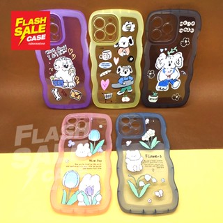 i 7+ 11 13 13p 13pm เคสมือถือนิ่มใสกันกล้องขอบหยัก ซิลิโคน TPU ลายการ์ตูน