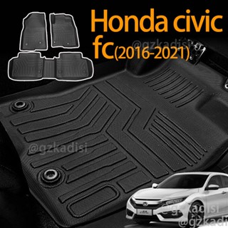 พรมปูพื้นรถยนต์ 3D วัสดุยาง TPE 3D สําหรับ honda civic fc (2016-2021) car mat car floor mat car foot mat carpet