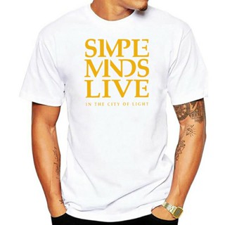 เสื้อขาว ใหม่ SIMPLE MINDS อาศัยอยู่ในเมืองของเสื้อยืดสีขาวอ่อนขนาด S M L XL 2XL 3XL