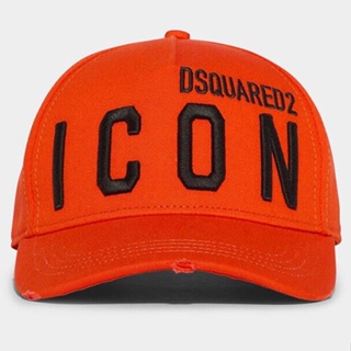 Dsquared2 หมวกเบสบอล ผ้าฝ้ายแท้ ปักลาย ICON สําหรับผู้ชาย ผู้หญิง