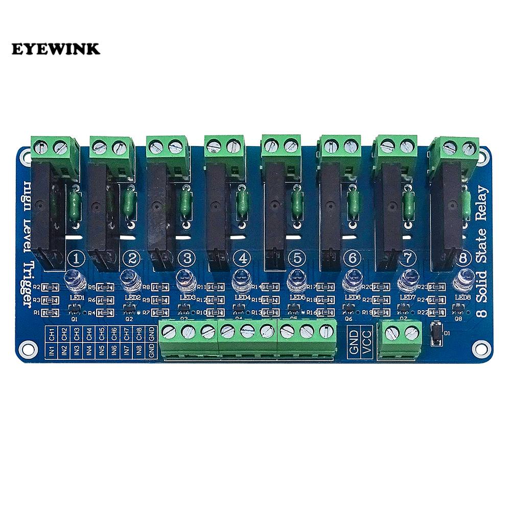 DC 5V/12v/24v 8 Channel SSR Solid State Relay Module Board For Arduino G3MB-202P