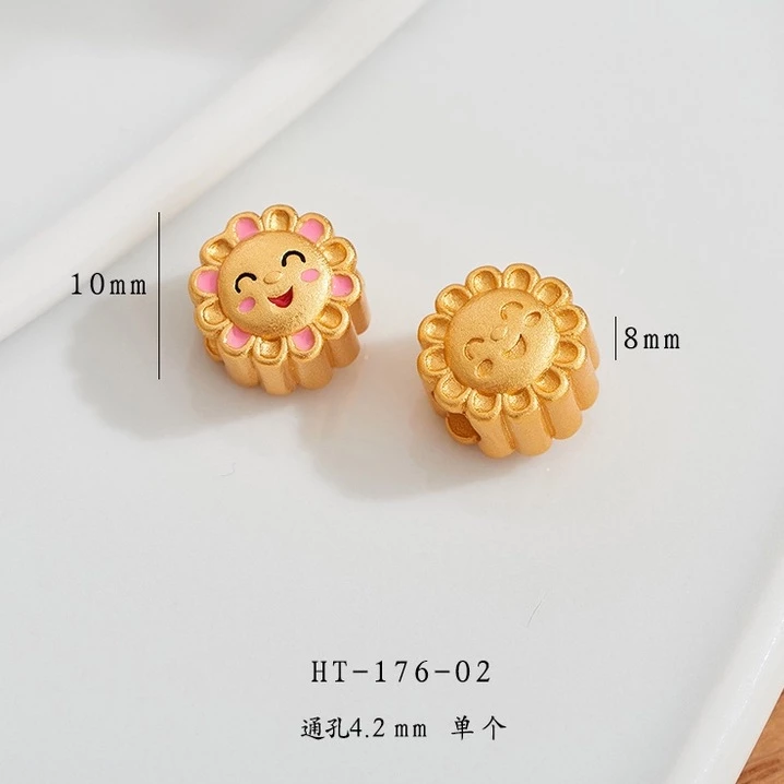 สร้อยข้อมือ ประดับลูกปัด ลายหน้ายิ้ม สีทอง สไตล์โบราณ กันแพ้ diy thumbnail 9