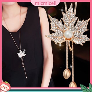 (micmicell) Fashion Wedding Bridal Maple Rhinestone Imitation Pearl Women Necklace