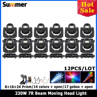 No Tax 12Pcs Lyre 230W 7R Beam Moving Head Light Beam 7r Push Button Model Stage Disco Lights Power Corn MH 230W DJ Movi