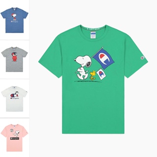 Champion Snoopy เสื้อยืดคอกลม แขนสั้น พิมพ์ลาย สําหรับผู้ชาย 217808