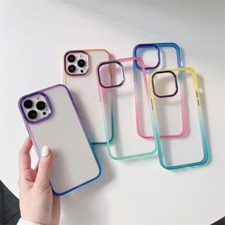 เคสหลังใสขอบสีทูโทน Case Case Xiaomi Redmi 12C Redmi Note11 Note11S Note9s Note9pro Redmi 9A 10A 9C 9T Note8 Note8pro