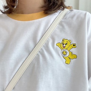 เสื้อยืดโอเวอร์ไซส์ปักลายน้องหมีคอจั้ม-FG00017