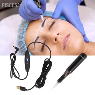 Pisces317 Tattoo Machine Micropigmentation Eyebrow Eyeline 9 Gear Speed PMU Permanent Makeup Pen 100‑240V