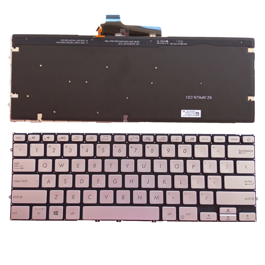 แป้นพิมพ์ US สําหรับ ASUS ZenBook 14 UX431 UX431FL UX431FLC UX431FA UX431FN UX431DA UM431D Silver ba