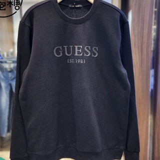 Guess เสื้อกันหนาวลําลอง คอกลม พิมพ์ลายตัวอักษร ทรงหลวม ขนาดใหญ่ สวมใส่สบาย แฟชั่นฤดูใบไม้ร่วง และฤดูหนาว สําหรับผู้ชาย และผู้หญิง