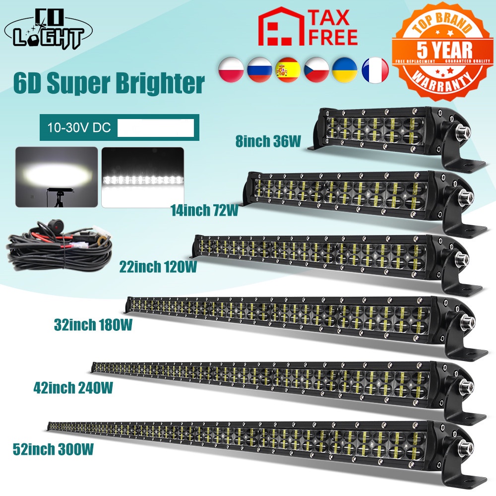 CO LIGHT 8"14" 22" 32" 42" 52'' Led Light Bar Combo 2-Rows Led Work light Bar Driving O
