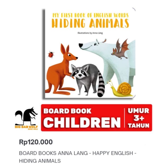 BBW Board Book My First Book ของคําภาษาอังกฤษ
