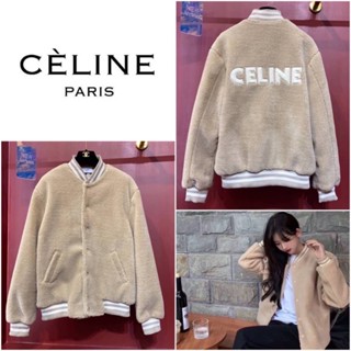 เสื้อแจ็คเก็ตแขนยาว CELINE LOGO TEDDY JACKET SS2023