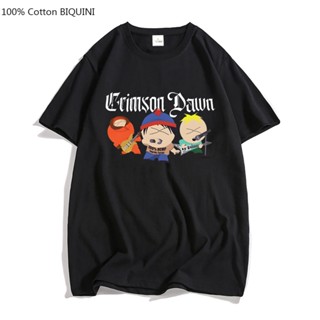 เสื้อยืดผู้ชาย ใหม่ เสื้อยืดแขนสั้น ผ้าฝ้าย 100% พิมพ์ลาย S-South Park Crimson Dawn สไตล์ฮิปฮอป แฟชั่นฤดูร้อน สําหรับผู้