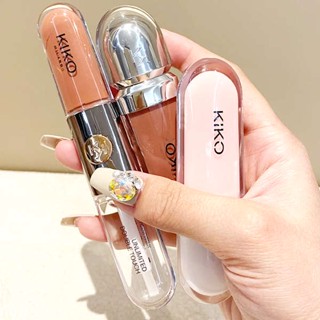 ขายสปอตKiko double-headed lip glaze จัดส่งรวดเร็ว KIKO ลิปสติกสีใส Unlimited Double Touch ขนาด 6 มล.ลิปสติก ลิปกลอส