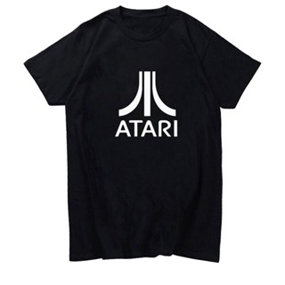 เสื้อยืดวินเทจ Atari ญี่ปุ่นญี่ปุ่นโลโก้พื้นที่บุกรุกพลเรือจัตวา Unisex สีดําและสีขาวเสื้อยืดเสื้อเปลือยเสื้อทีกราฟิกเสื