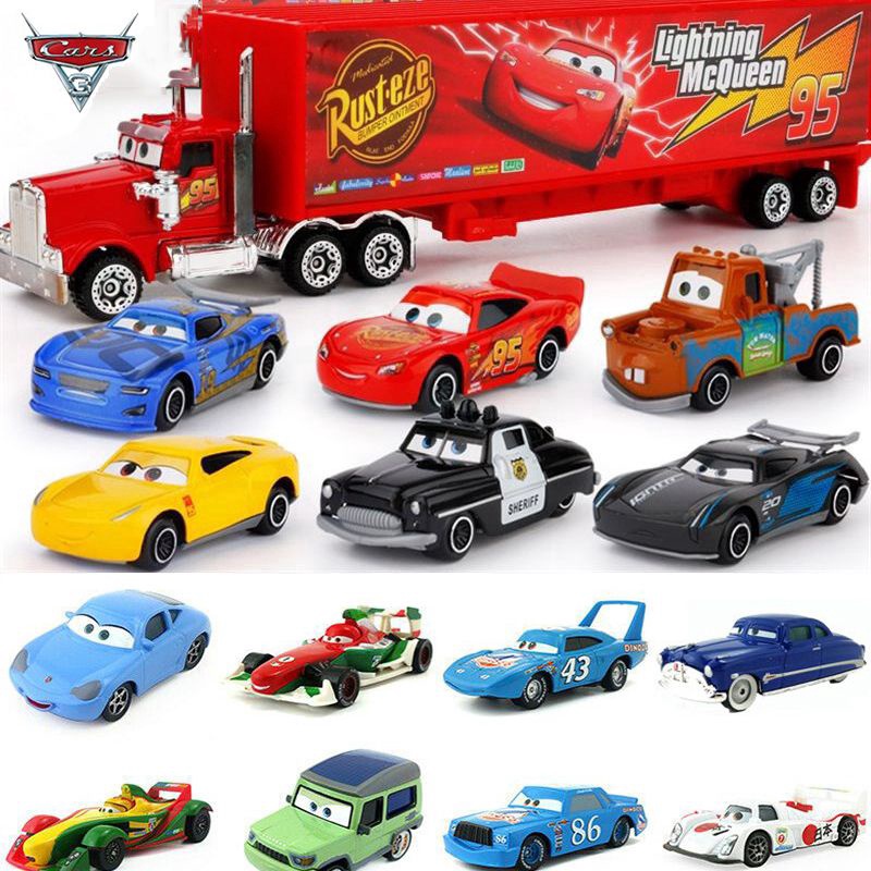 Pixar Cars 2 & 3 McQueen Racing Family รถเหล็กของเล่น 1:55 ของขวัญสําหรับเด็กหลวม