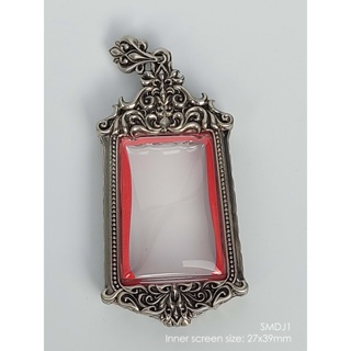 SMDJ1Whitebrass Somdej1 Pim Yai amulet casing inner size 27x39mm ตลับพระสมเด็จพิมพ์ใหญ่ เนื้อไวท์บราส