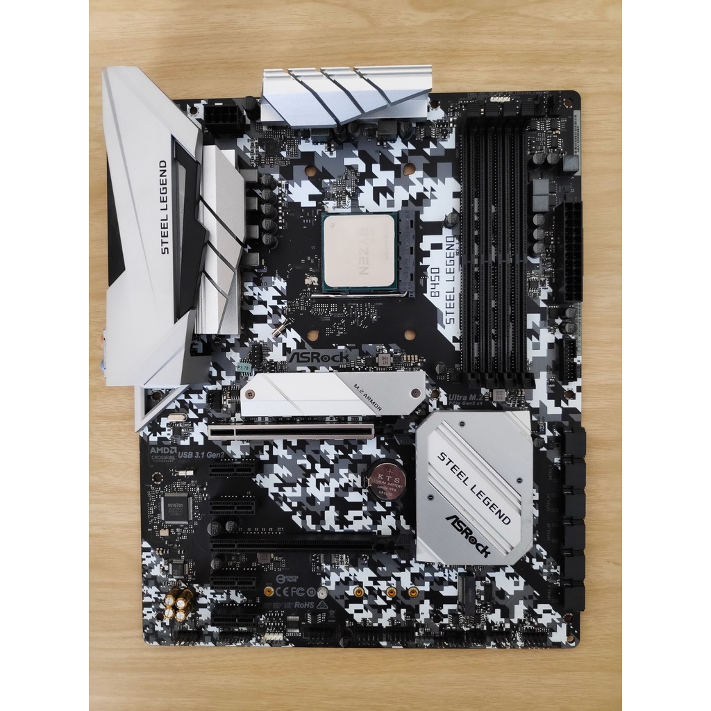 MAINBOARD (เมนบอร์ด) AM4 ASROCK B450 STEEL LEGEND มือสอง