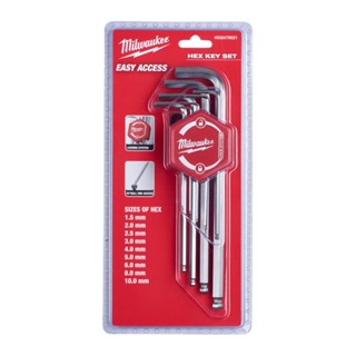 Milwaukee 4932478621 ชุดประแจหกเหลี่ยม 9 ชิ้น