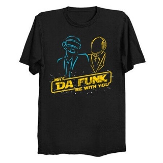 เสื้อยืด พิมพ์ลายภาพยนตร์ May Da Funk Be With You Space Wars Daft สไตล์พังก์ สีดํา