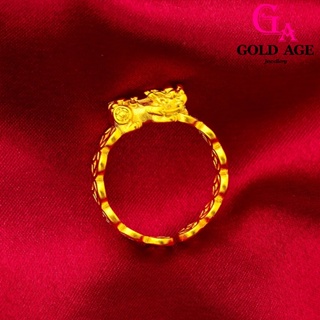 Ga พร้อมส่ง แหวนชุบทอง 24K รูปเหรียญปี่เซียะ กรุงเทพมหานคร นําโชค เครื่องประดับแฟชั่น สําหรับผู้ชายและผู้หญิง