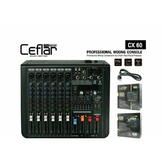 เครื่องผสมสัญญาณเสียง มิกเซอร์ Mixer Ceflar CX-60 6 แชลแนล Combo Jack เอ็ฟแฟ็ค 16 DSP 7 Band กราฟฟิกEQ USB BLUETOOTH