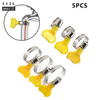 【DOLLDOLL】Hose Clamp 5pc Corrosion-resistant Fastening Pipes Gas Leak Waterproof