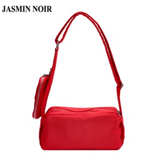 Jasmin NOIR กระเป๋าสะพายไหล่ กระเป๋าถือ ผ้าแคนวาส เรียบง่าย สําหรับสตรี