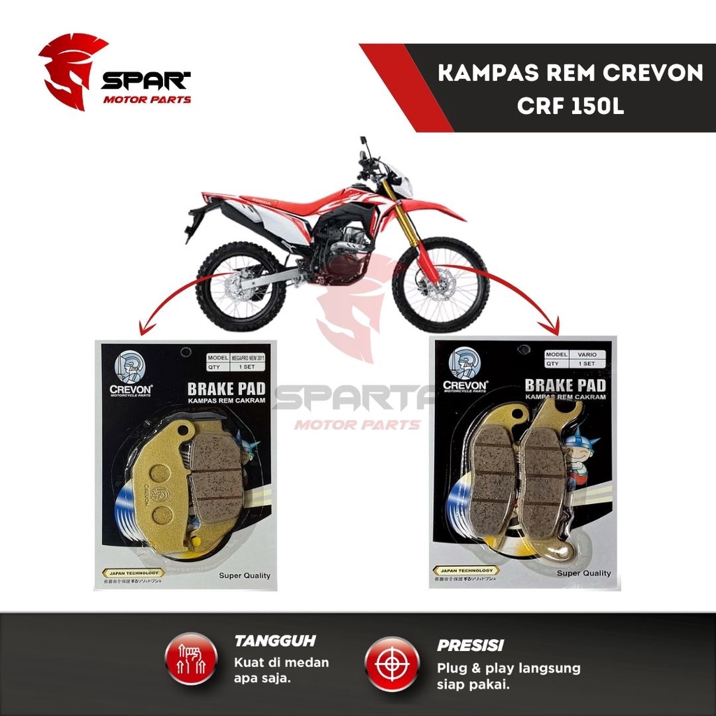 ผ้าเบรคหน้าและหลังสําหรับ CRF 150L 250L CRF150 CRF 150L CRF250 KZZ CREVON
