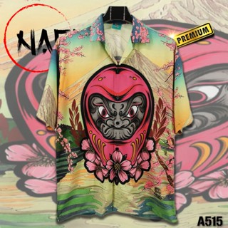 เสื้อฮาวาย ลายดารุมะ A515 ผ้าไหมอิตาลี