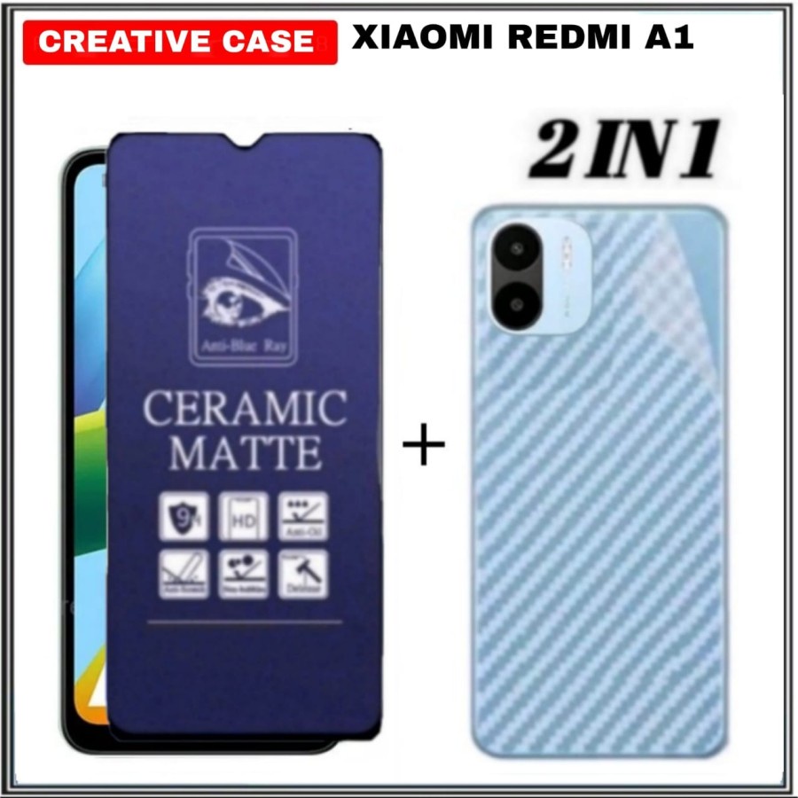 แพ็คเกจ 2 INC1 CERAMIC TEMPERED GLASS XIAOMI REDMI A1 MATTE ANTI BLUE