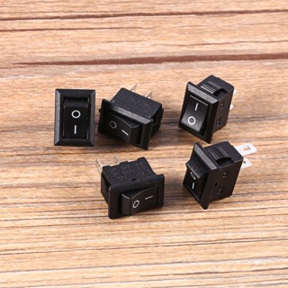 💥ราคาส่ง 5.-💥 TJR สวิทช์แลมป์ ขนาดเล็ก (Rocker switch) รุ่นประหยัด ไม่มีไฟ สีดำ 2 ขา 3A 250V , 6A 125V  คุณภาพมาตรฐาน สวิตซ์กระดก