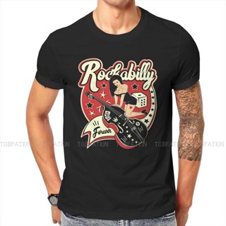 เสื้อยืดสวยๆ Rockabilly Pinup Sock Hop ร็อคเกอร์วินเทจร็อคแอนด์โรลเพลง Essential Tshirt Top Men เสื้อผ้าผู้ชายวินเทจกรัน