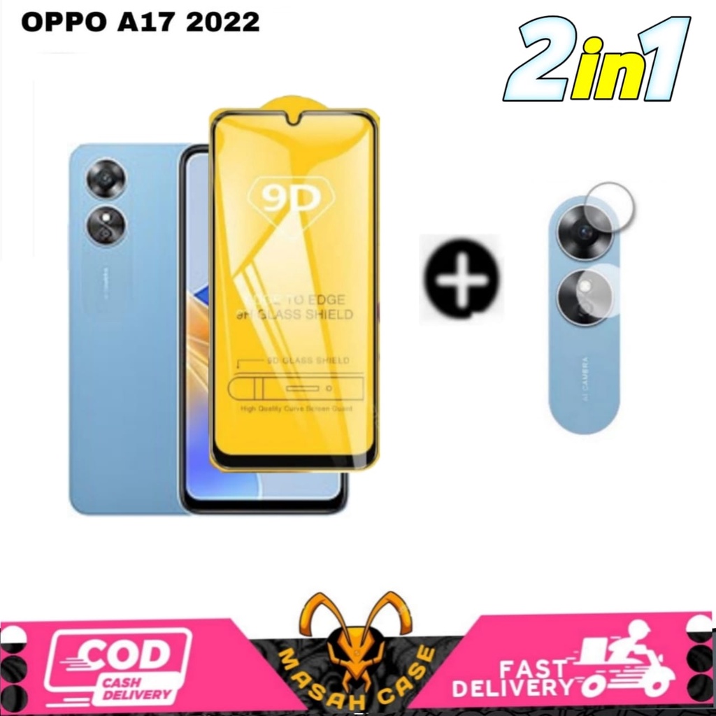 2IN1 COLOR TEMPERED GLASS OPPO A17 BONUS CAMERA LENS